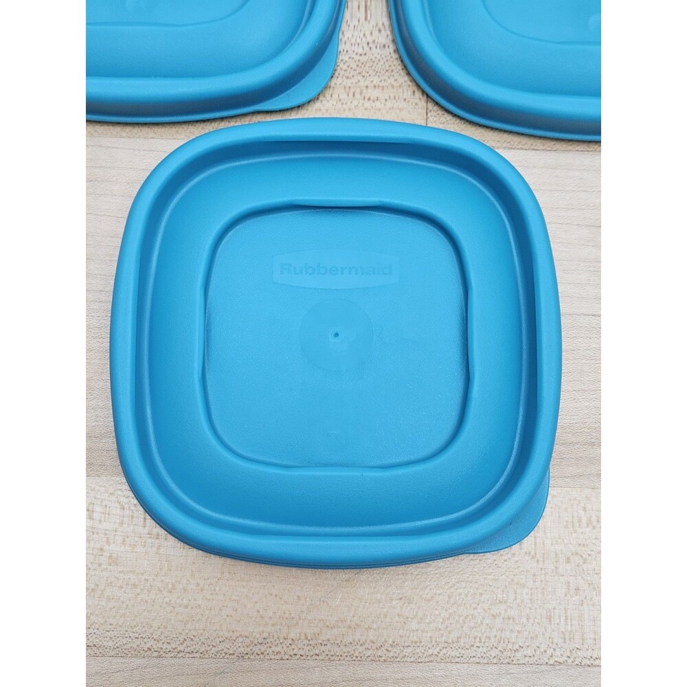 Rubbermaid Easy Find Lot of 5 Replacement Lids Covers Turquoise Blue 4 Inches - Picture 2 of 7
